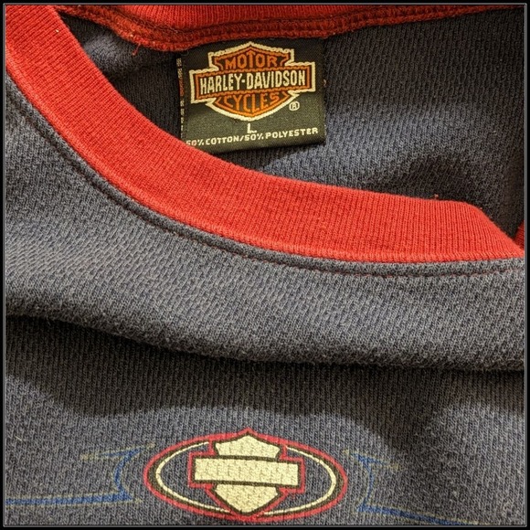 Vintage 1999 Harley Davidson Thermal Shirt Illinois Men's XL - Picture 6 of 6